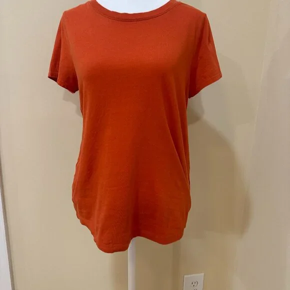 MADEWELL Vinatge Crewneck Cotton T-Shirt Womens Size Sm Burnt Orange Lightweight - Picture 1 of 12